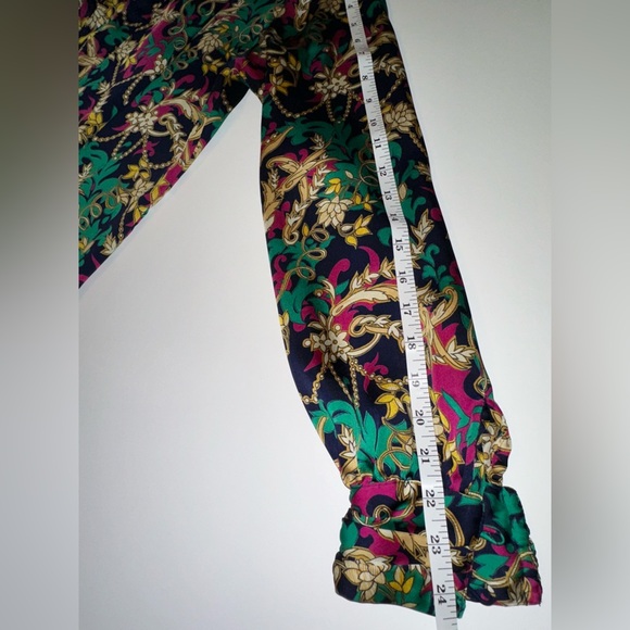 Vintage Christie & Jill Blouse Women Size 10 Button Up Long Sleeve Made in Korea - Picture 7 of 8